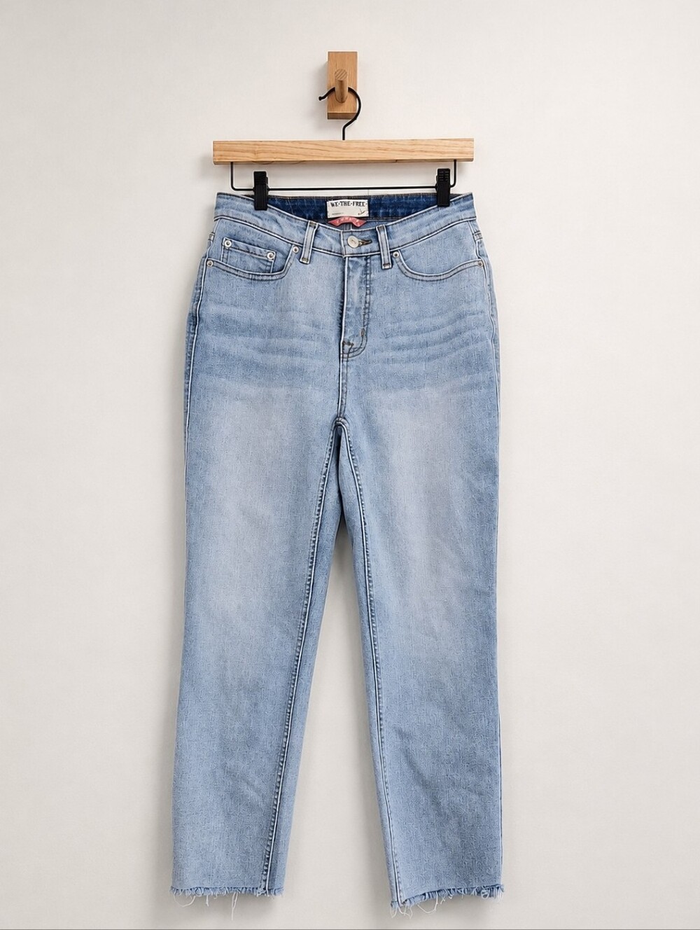 Free People We The Free CRVY High Rise Vintage Light Wash Straight Jeans Size 27